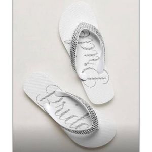 Bride Wedding Flip Flops Size S/M